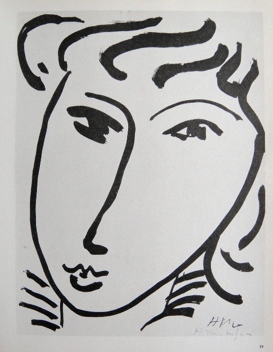 Henri Matisse "Femme" signed original Lithograph: Henri Matisse, original Lithograph "Femme". From a signed VIP book 1947. Hand signed by Matisse in pencil and signed in the plate. Editeur Fernand Mourlot. Size: 13.8 x 10.2 in (30 x 22.5 cm), small p