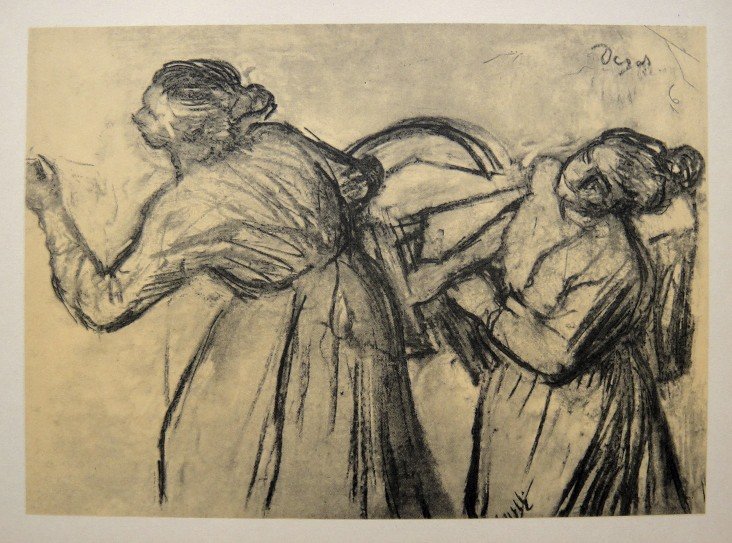 Edgar Degas, Original Lithograph, 1963: Beautiful Lithograph from Edgar Degas. Signed in the plate. From the VIP book "DEGAS - Dessins". Editeur: Cercle d'Art, Paris. Size: 11.22 x 8.66 inches (28.5 x 22 cm).