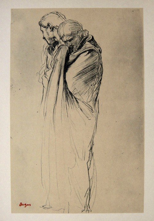 Edgar Degas, Original Lithograph, 1963: Beautiful Lithograph from Edgar Degas. Signed in the plate. From the VIP book "DEGAS - Dessins". Editeur: Cercle d'Art, Paris. Size: 11.22 x 8.66 inches (28.5 x 22 cm).