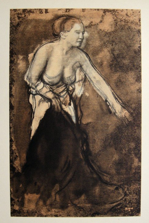 Edgar Degas, Original Lithograph, 1963: Beautiful Lithograph from Edgar Degas. Signed in the plate. From the VIP book "DEGAS - Dessins". Editeur: Cercle d'Art, Paris. Size: 11.22 x 8.66 inches (28.5 x 22 cm).