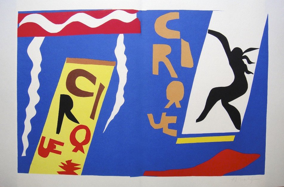 Henri Matisse, signed Lithograph "Jazz", 1951: Henri Matisse, signed lithograph from the VIP folder "Jazz". Hand signed by Matisse in pencil. 2. Edition, published in 1951. Prov: Galerie les Tourettes, Dr. Anne Wertheimer, Paris. Size: 15.35 x 23.
