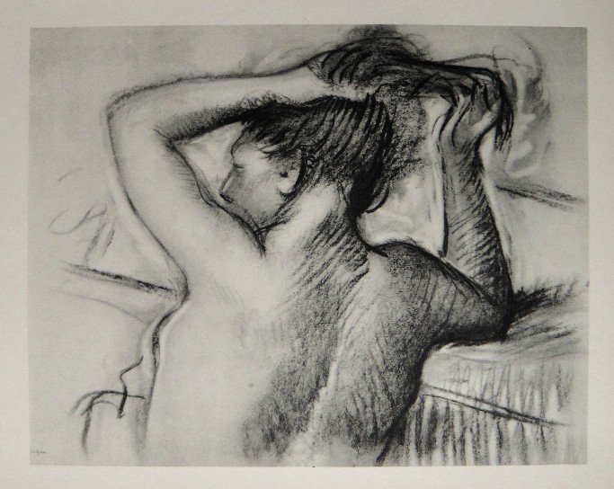 Edgar Degas, Original Lithograph, 1963: Beautiful Lithograph from Edgar Degas. Signed in the plate. From the VIP book "DEGAS - Dessins". Editeur: Cercle d'Art, Paris. Size: 11.22 x 8.66 inches (28.5 x 22 cm).