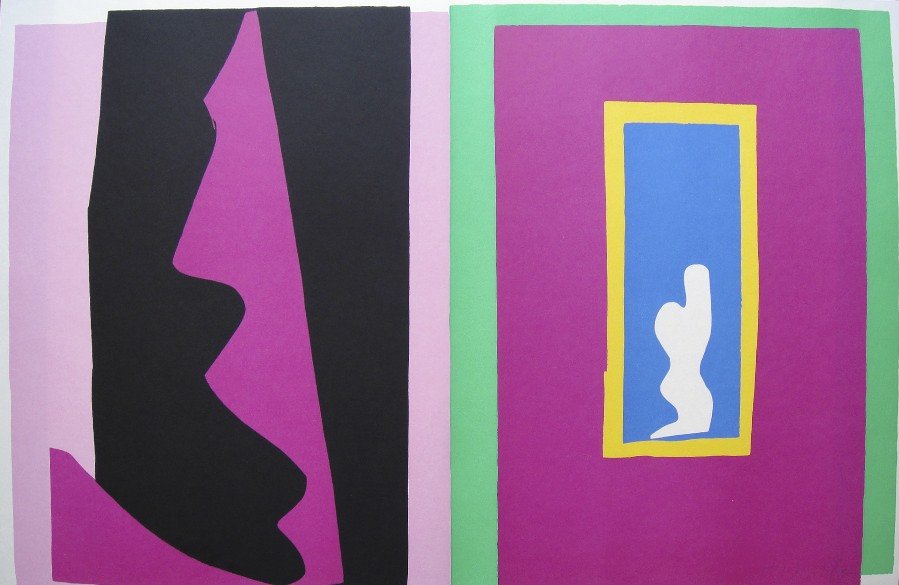 Henri Matisse, signed Lithograph "Jazz", 1951: Henri Matisse, signed lithograph from the VIP folder "Jazz". Hand signed by Matisse in pencil. 2. Edition, published in 1951. Prov: Galerie les Tourettes, Dr. Anne Wertheimer, Paris. Size: 15.35 x 23.