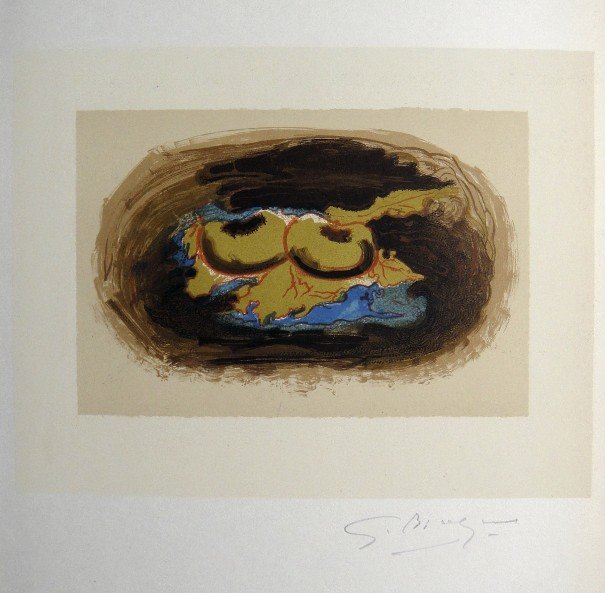 Georges Braque Lithograph Ecole de Paris 1952: Original lithograph from a VIP folder, 1952. Hand signed by Georges Braque in pencil. Lithograph: Fernand Mourlot, Paris. Editeur and Prov: Galerie Maeght, Paris. Size: 11.8 x 9 inches (30 x 23 cm), p