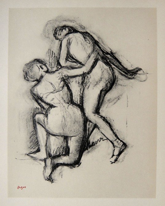 Edgar Degas, Original Lithograph, 1963: Beautiful Lithograph from Edgar Degas. Signed in the plate. From the VIP book "DEGAS - Dessins". Editeur: Cercle d'Art, Paris. Size: 11.22 x 8.66 inches (28.5 x 22 cm).