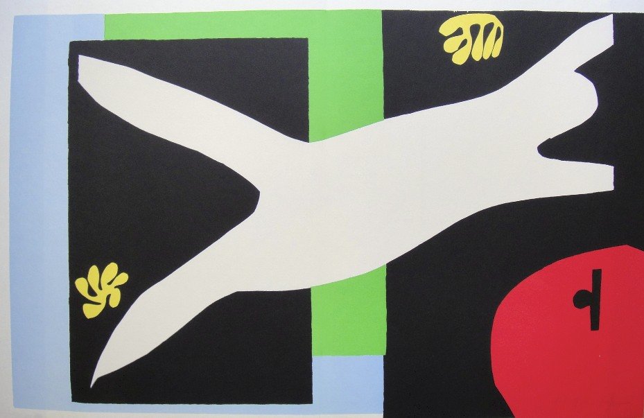 Henri Matisse, signed Lithograph "Jazz", 1951: Henri Matisse, signed lithograph from the VIP folder "Jazz". Hand signed by Matisse in pencil. 2. Edition, published in 1951. Prov: Galerie les Tourettes, Dr. Anne Wertheimer, Paris. Size: 15.35 x 23.