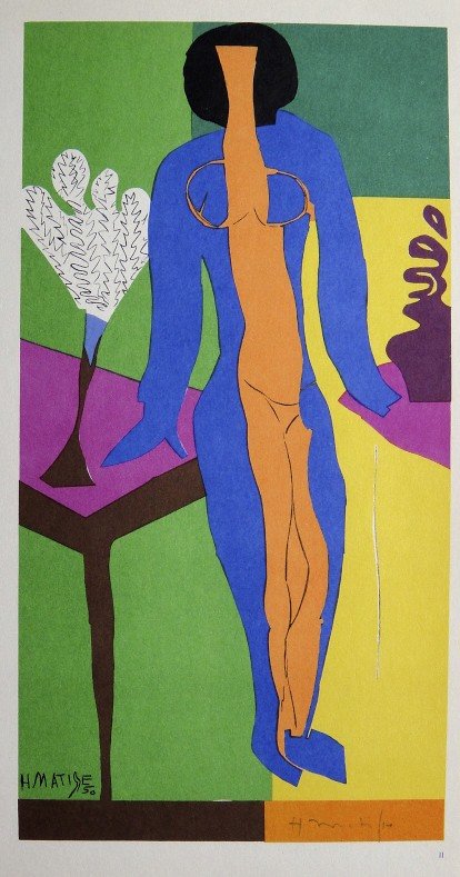 Henri Matisse "Debout Nu" signed original Lithograph: Henri Matisse, original Lithograph "Debout Nu". From a signed VIP book 1947. Hand signed by Matisse in pencil and signed in the plate. Editeur Fernand Mourlot. Size: 13.8 x 10.2 in (30 x 22.5 cm), sma