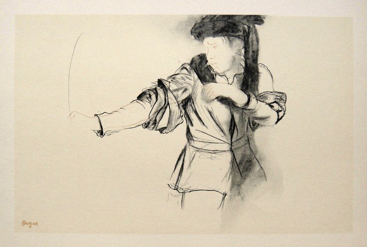 Edgar Degas, Original Lithograph, 1963: Beautiful Lithograph from Edgar Degas. Signed in the plate. From the VIP book "DEGAS - Dessins". Editeur: Cercle d'Art, Paris. Size: 11.22 x 8.66 inches (28.5 x 22 cm).