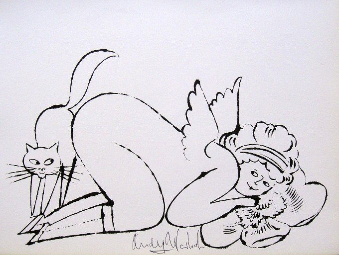 Andy WARHOL, signed offset Print, 1975: Andy Warhol, signed offset Print "In the Bottom of my Garden". From the series "Gold Book". Hand signed by Andy Warhol in black pen. 2nd Edition published in 1975. Size: 8.07 x 11.02 inches (20.5 x 28