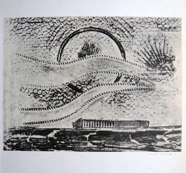 Max Ernst, signed Lithogrraph, 1957: Lithograph from Max Ernst, published in 1957. Hand signed by Max Ernst in pencil. From a VIP book "Historie naturelle II". Prov: Galerie Berggruen, Paris. Size: 12.2 x 10.6 inches (31 x 27 cm).