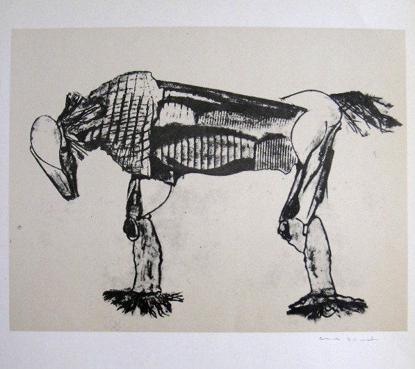 Max Ernst, signed Lithogrraph, 1957: Lithograph from Max Ernst, published in 1957. Hand signed by Max Ernst in pencil. From a VIP book "Historie naturelle II". Prov: Galerie Berggruen, Paris. Size: 12.2 x 10.6 inches (31 x 27 cm).