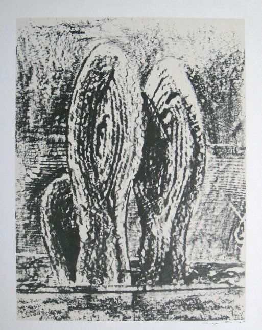 Max Ernst, signed Lithogrraph, 1957: Lithograph from Max Ernst, published in 1957. Hand signed by Max Ernst in pencil. From a VIP book "Historie naturelle II". Prov: Galerie Berggruen, Paris. Size: 12.2 x 10.6 inches (31 x 27 cm).