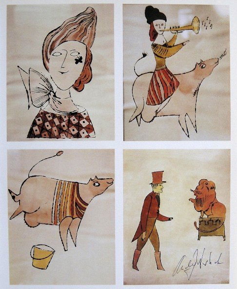 ANDY WARHOL, Signed Print, 1982: Andy WARHOL, "Woman with Butterfly..." signed Print. From a signed VIP book from 1982. Hand signed by Andy Warhol in black pen. Size: 9.84 x 7.87 in (25 x 20 cm).