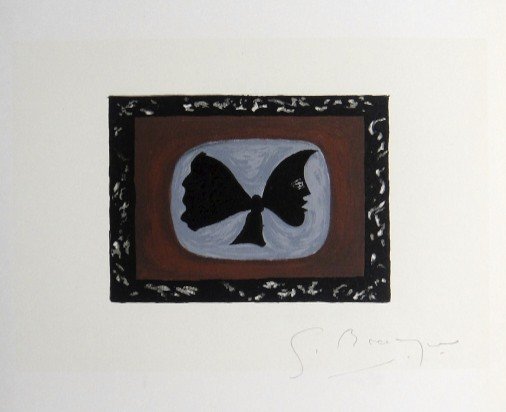Georges Braque Lithograph Ecole de Paris 1952: Original lithograph from a VIP folder, 1952. Hand signed by Georges Braque in pencil. Lithograph: Fernand Mourlot, Paris. Editeur and Prov: Galerie Maeght, Paris. Size: 11.8 x 9.45 inches (30 x 24 cm)