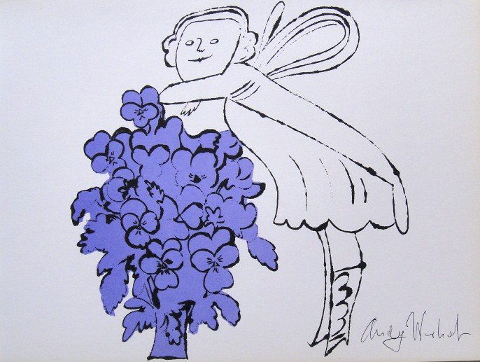 Andy WARHOL, signed offset Print, 1975: Andy Warhol, signed offset Print "In the Bottom of my Garden". From the series "Gold Book". Hand signed by Andy Warhol in black pen. 2nd Edition published in 1975. Size: 8.07 x 11.02 inches (20.5 x 28