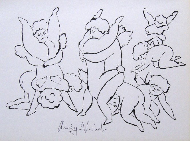 Andy WARHOL, signed offset Print, 1975: Andy Warhol, signed offset Print "In the Bottom of my Garden". From the series "Gold Book". Hand signed by Andy Warhol in black pen. 2nd Edition published in 1975. Size: 8.07 x 11.02 inches (20.5 x 28