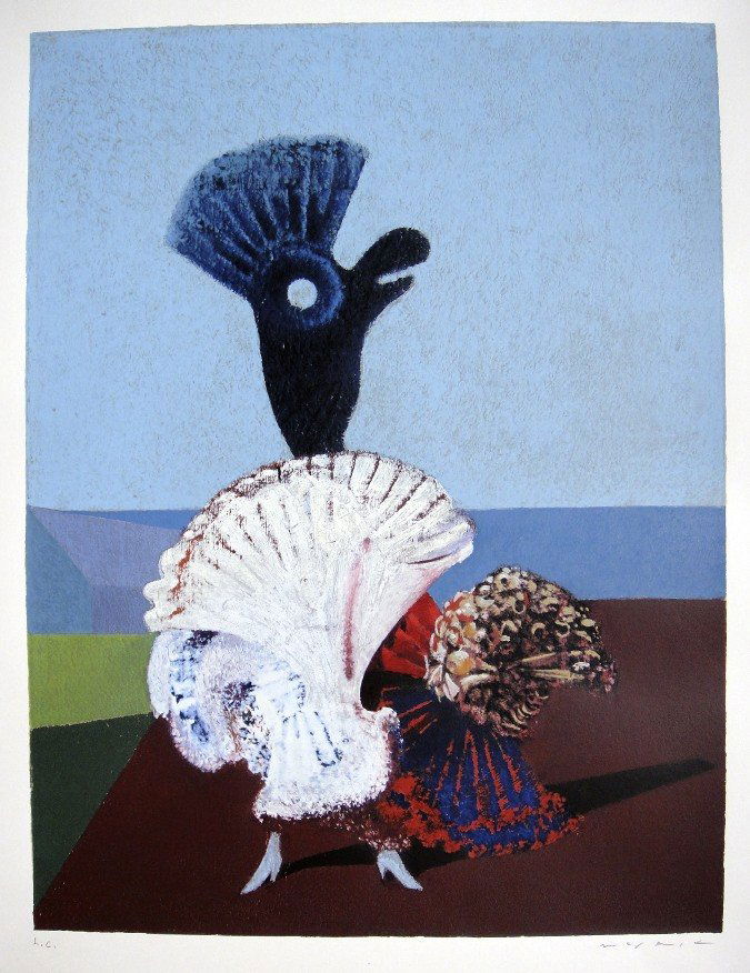 Max ERNST, signed Lithogrraph "Danseuse espagnole",: Original Lithograph from Max Ernst, published in 1976. "Danseuse espagnole au bord de la mer" Signature and H.C. hand signed by Max Ernst in pencil. Size: 21.85 x 17.72 inches (55.5 x 45 cm).