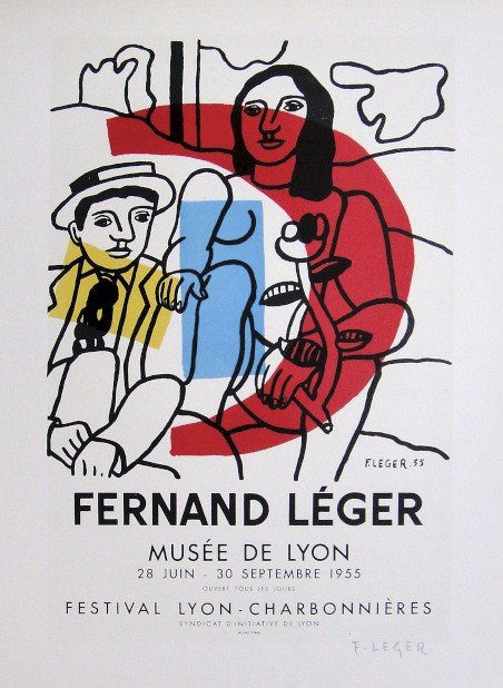 Fernand Leger Lithograph Ecole de Paris 1952: Original lithograph from a VIP folder, 1952. Hand signed by Fernand Leger in pencil. Lithograph: Fernand Mourlot, Paris. Editeur and Prov: Galerie Maeght, Paris. Size: 11.8 x 9 inches (30 x 23 cm).