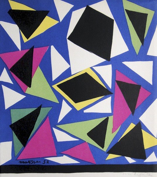 Henri MATISSE Lithograph Ecole de Paris 1952: Original lithograph "Cover - Affiches Originales" from a VIP folder, 1952. Hand signed by Henri Matisse in pencil. Lithograph: Fernand Mourlot, Paris. Editeur and Prov: Galerie Maeght, Paris. Size: 10