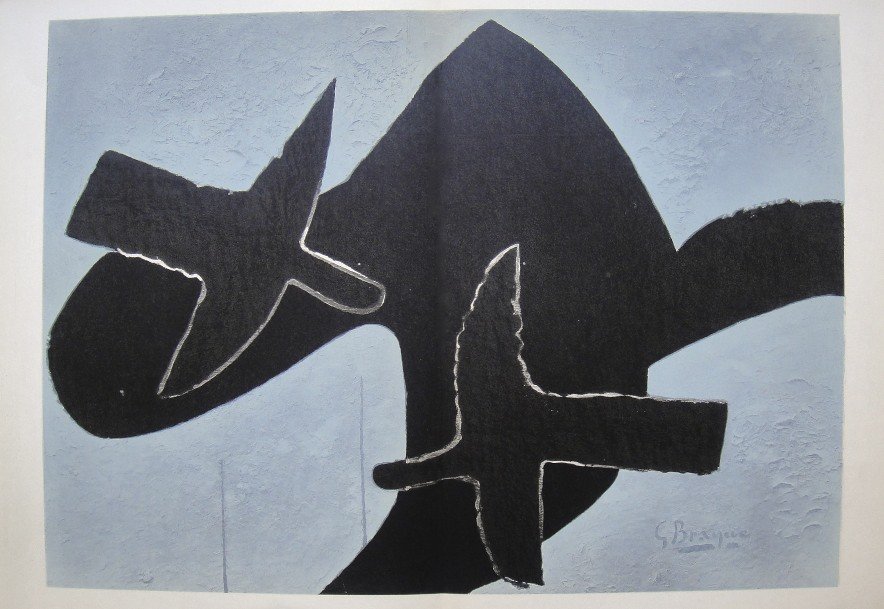Georges Braque, original Lithograph, 1959: Original Lithograph by Georges Braque. Signed in the plate. From a signed VIP book, published in 1959. Editeur: Maeght, Paris. Size: 14.96 x 22.05 inches (38 x 56 cm), with book fold and printed on th