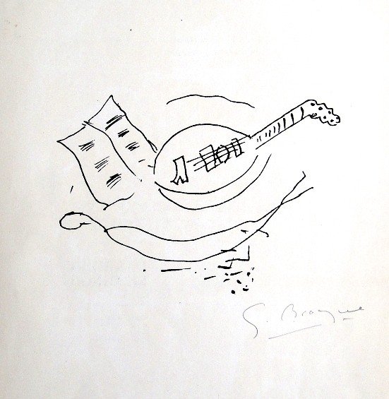 Georges Braque, original signed Lithograph, 1967: Original Lithograph "Derriere le Miroir" No 166 by Georges Braque. Hand signed by Georges Braque in pencil. From a signed VIP book, published in 1967. Editeur: Galerie Maeght, Paris. Size: 7.48 x 10.8
