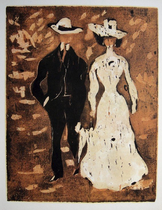 Ernst Ludwig KIRCHNER, original Lithograph, 1962: Original lithograph by E. L. Kirchner. The VIP book " Opera grafica " was published in 1962. Editeur: Prestel Verlag, Monaco and il Saggiatore, Milano. Size: 12.4 x 9.06 inches (31.5 x 23 cm), printed