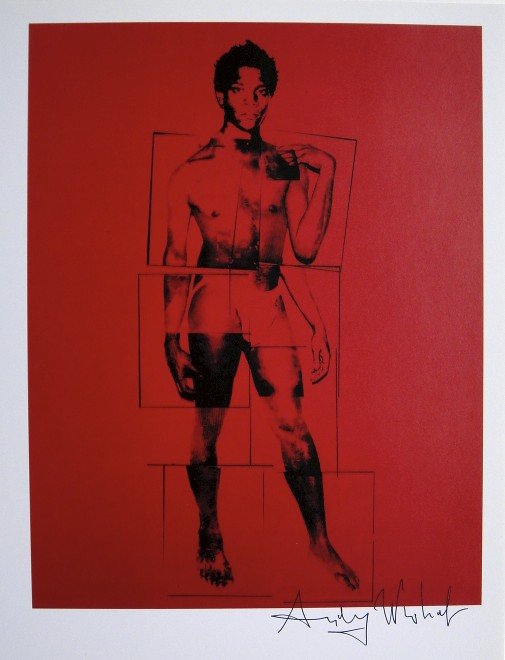 Andy Warhol, signed Print, Jean-Michel Basquiat, 1986: Andy WARHOL, "Jean-Michel Basquiat" signed Print. From a signed VIP book from 1986. Hand signed by Andy Warhol in black pen. Size: 10.63 x 7.68 inches (27 x 19.5 cm).