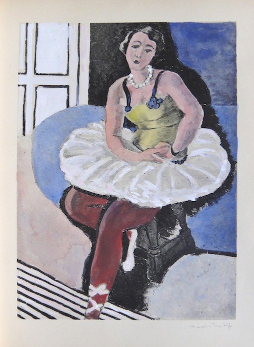 Henri Matisse colored and signed Lithograph 1947: Henri Matisse hand colored and hand signed Lithograph from a VIP folder. Preface de Jean Cassou, Conservateur du Musee d'Art Moderne 1947. Hand colored and hand signed by Matisse in pencil. Editeur: B