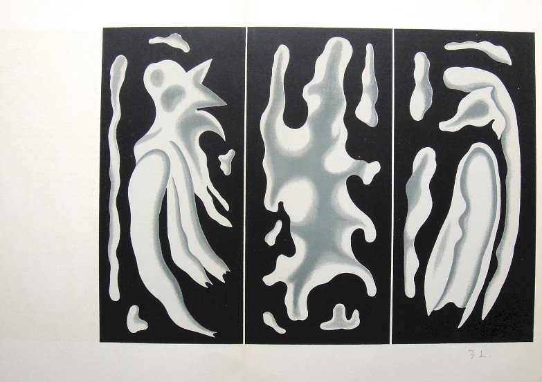 Fernand Leger, original signed Lithograph, 1955: Original Lithograph "Derriere le Miroir" No 79-80-81 by Fernand Leger. Hand signed by Fernand Leger in pencil. From a signed VIP book, published in 1955. Editeur: Galerie Maeght, Paris. With book fold