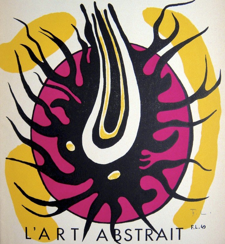 Fernand Leger, original signed Lithograph, 1949: Original Lithograph "Derriere le Miroir" No 20 - 21 by Fernand Leger. Hand signed by Fernand Leger in pencil. From a signed VIP book, published in 1949. Editeur: Galerie Maeght, Paris. Size: 7.48 x 10