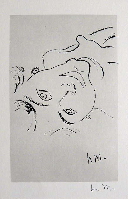 Henri MATISSE "Femme" signed original Lithograph: Henri Matisse, original Lithograph "Femme". From a signed VIP book, published in 1947. Hand signed by Matisse in pencil. Editeur Fernand Mourlot, Paris. Size: 8.27 x 5.51 inches (21 x 14 cm), printed 
