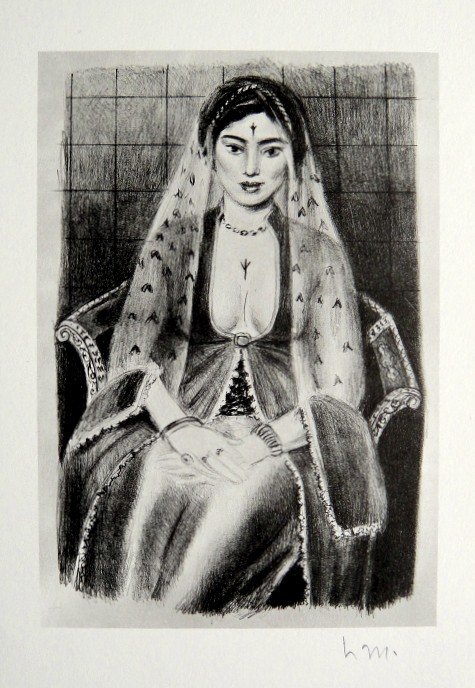 Henri MATISSE "Femme" signed original Lithograph: Henri Matisse, original Lithograph "Femme". From a signed VIP book, published in 1947. Hand signed by Matisse in pencil. Editeur Fernand Mourlot, Paris. Size: 8.27 x 5.91 inches (21 x 15 cm).