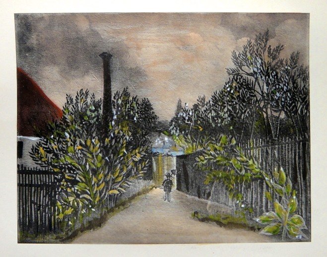 Henri ROUSSEAU hand colored Lithograph 1927: Henri Rousseau hand colored Lithograph. From the VIP book Christian Zervos, published in 1927. Edition: Cahiers d'Art, 40 rue Bonaparte, Paris. Prov: Galerie Kahnweiler, Paris. Size: 8.66 x 10.83 inch