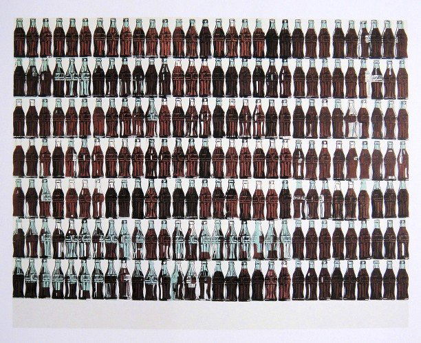 Andy Warhol, Print, Coca-Cola Bottles, 1986: Andy WARHOL, "Coca-Cola Bottles" Print. From a signed VIP book from 1986. Printed on the back. Size: 6.3 x 8.07 inches (16 x 20.5 cm).