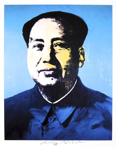 Andy Warhol, signed Print, Mao, 1986: Andy WARHOL, "Mao" signed Print. From a signed VIP book from 1986. Hand signed by Andy Warhol in black pen. Size: 8.86 x 6.5 inches (22.5 x 16.5 cm), printed on the back.