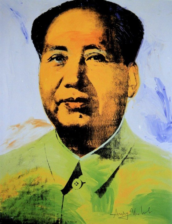Andy Warhol, signed Print, Mao, 1986: Andy WARHOL, "Mao" signed Print. From a signed VIP book from 1986. Hand signed by Andy Warhol in black pen. Size: 11.61 x 8.86 inches (29.5 x 22.5 cm), printed on the back.