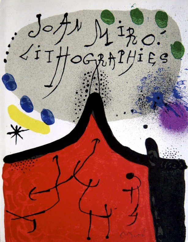 Joan MIRO, signed Lithograph, 1972: Joan Miro signed Lithograph from a VIP folder 1972. Hand signed by Miro in pencil. Lithograph: Fernand Mourlot, Paris. Prov: Maeght, Paris. Size: 12.6 x 9.84 inches (32 x 25 cm).