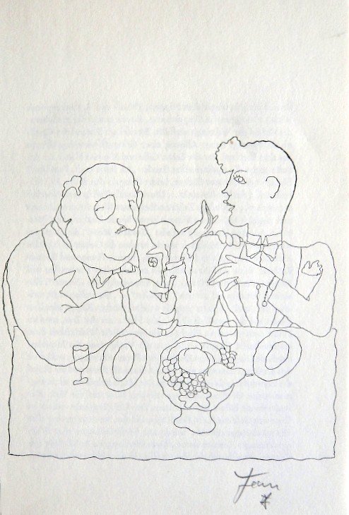 Jean COCTEAU, Signed Print 1958: Signed Print by Jean Cocteau. Hand signed by Cocteau in pencil. Published in the signed special editionin 1959. Size: 9.45 x 6.3 inches (24 x 16 cm), printed on the back.
