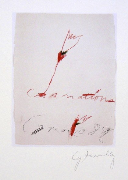 CY TWOMBLY, Special signed Print, 2002: Cy TWOMBLY, special signed Print, 2002. From a signed exhibition cataloge: Daros Exhibition 2002. Audible Silence: Cy Twombly at Daros. Hand signed by Cy Twombly in pencil. Size: 8.27 x 5.91 in (21 x 