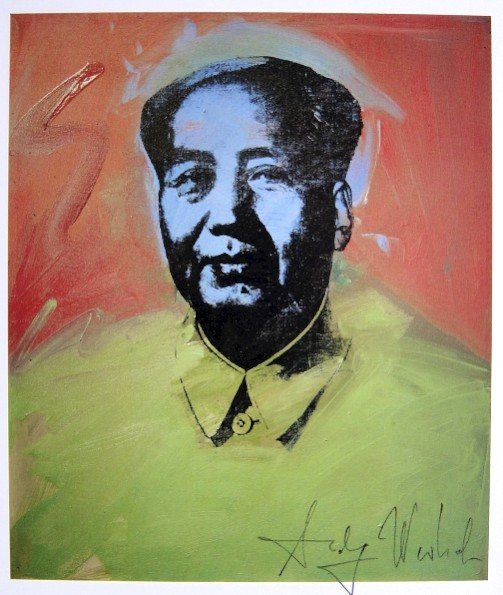 Andy Warhol, signed Print, Mao, 1986: Andy WARHOL, "Mao" signed Print. From a signed VIP book from 1986. Hand signed by Andy Warhol in black pen. Size: 9.45 x 7.68 inches (24 x 19.5 cm), printed on the back.