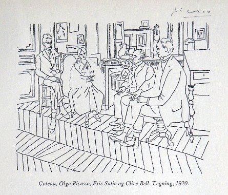 Pablo PICASSO, hand signed Lithograph, 1960: Pablo PICASSO beautiful rare Lithograph "Coteau, Olga, Eric og Clive". Hand signed by Pablo Picasso in pencil. From the signed VIP book "Historien om Picasso", published in 1960. Editeur: Georg R. Mar