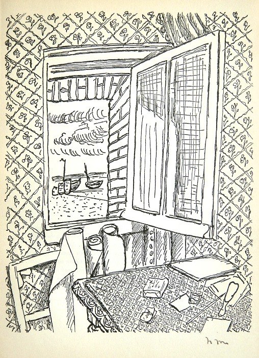 Henri MATISSE, hand signed Lithograph, 1944: Beautiful rare Lithograph by Henri Matisse. From a signed VIP book, published in 1944. Hand signed by Matisse in black ink. Editeur: P. A. Norstedl & Soner, Stockholm. Size: 9.45 x 6.5 inches (24 x 16