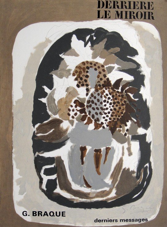 Georges Braque, original signed Lithograph, 1967: Original Lithograph "Derriere le Miroir" No 166 by Georges Braque. Hand signed by Georges Braque in pencil. From a signed VIP book, published in 1967. Editeur: Galerie Maeght, Paris. Size: 7.48 x 10.8