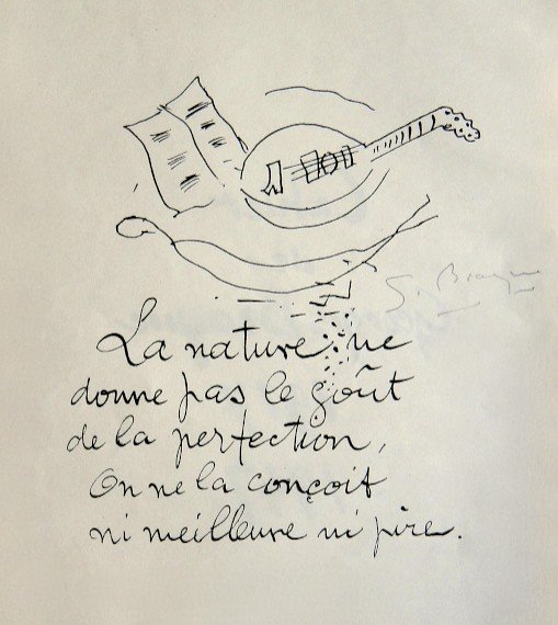 Georges Braque, original signed Lithograph, 1967: Original Lithograph by Georges Braque. Hand signed by Georges Braque in pencil. From a signed VIP book, published in 1967. Editeur: Galerie Maeght, Paris. Size: 7.87 x 7.87 inches (20 x 20 cm), printe