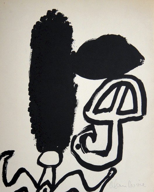 Alan DAVIE, Signed Lithograph, 1964: Signed lithograph by Alan Davie, 1964 Published by Gimpel & Hanover Galerie / ZŸrich for the signed VIP catalogue ÒAlan Davis, …lfarben, Aquarelle, Gouaches, ZeichnungenÓ 1964. Hand signed by Dav