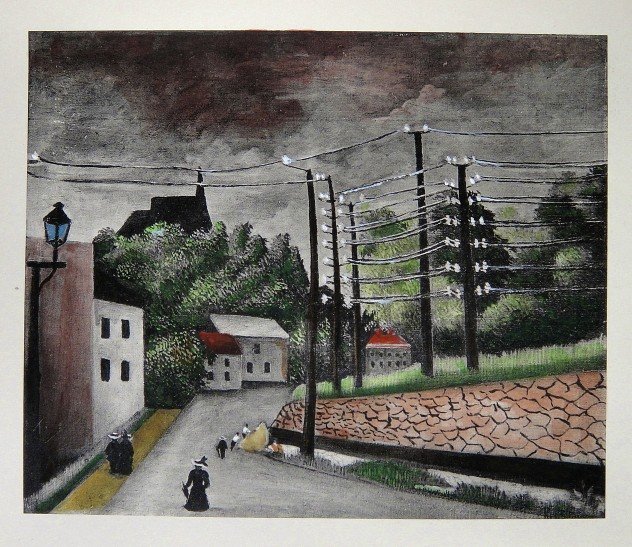Henri ROUSSEAU hand colored Lithograph 1927: Henri Rousseau hand colored Lithograph, signed in the plate. From the VIP book Christian Zervos, published in 1927. Edition: Cahiers d'Art, 40 rue Bonaparte, Paris. Prov: Galerie Kahnweiler, Paris. Si