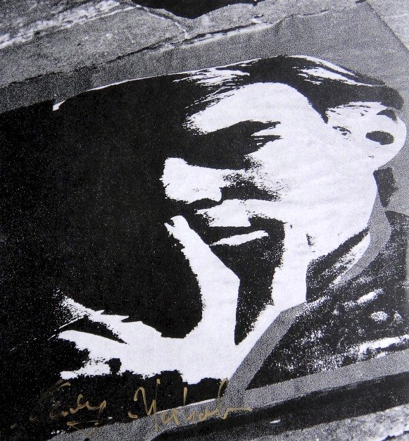 Andy Warhol, signed Print, Self-Portrait, 1986: Andy WARHOL, "Self-Portrait" signed Print. From a signed VIP book from 1986. Hand signed by Andy Warhol in silver pen. Size: 9.45 x 8.66 inches (24 x 22 cm).