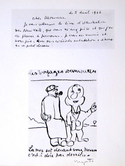 Rene Magritte, signed Lithograph 1963: Original lithograph by Rene Magritte. Hand signed by Rene Magritte in pencil. From a signed VIP book, published in 1963. Editeur: Fernand Mourlot, Paris. Size: 9.45 x 8.66 inches (24 x 22 cm).