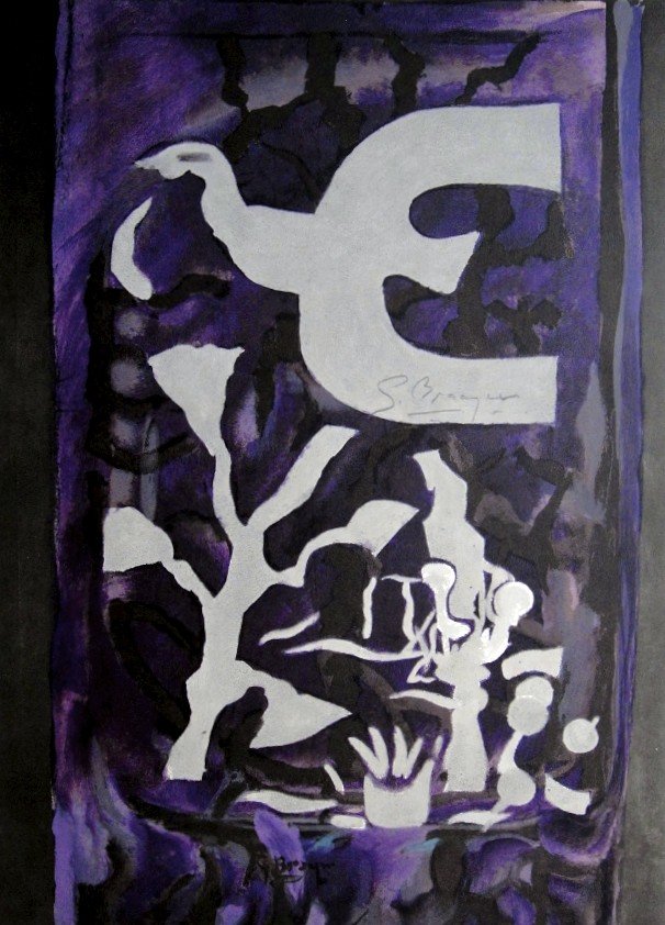 Georges Braque, original signed Lithograph, 1961: Original Lithograph by Georges Braque. Hand signed by Georges Braque in pencil. From a signed VIP book, published in 1961. Editeur: Galerie Maeght, Paris. Size: 14.76 x 10.63 inches (37.5 x 27 cm).