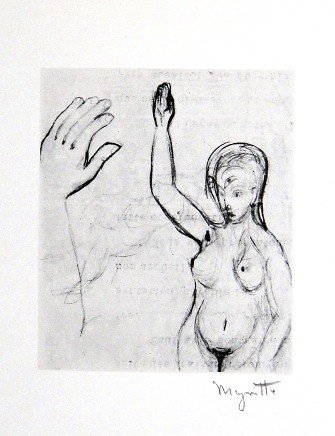 Rene Magritte, signed Lithograph 1963: Original lithograph by Rene Magritte. Hand signed by Rene Magritte in pencil. From a signed VIP book, published in 1963. Editeur: Fernand Mourlot, Paris. Size: 9.45 x 8.66 inches (24 x 22 cm).